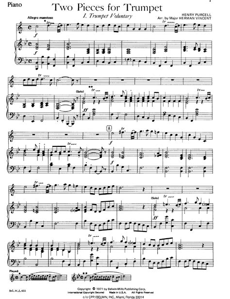 Two Pieces for Trumpet (Trumpet Solo with Pi | J.W. Pepper Sheet Music