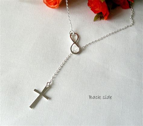 Infinity Cross Necklace Sterling Silver Cross Infinity Etsy