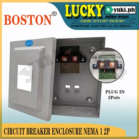 BOSTON CIRCUIT BREAKER ENCLOSURE NEMA 1 2POLE BOLT ON PLUG IN