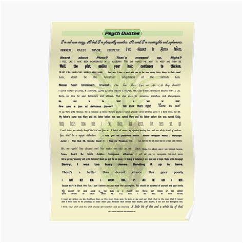 "Psych Quotes" Poster for Sale by FanitsaArt | Redbubble