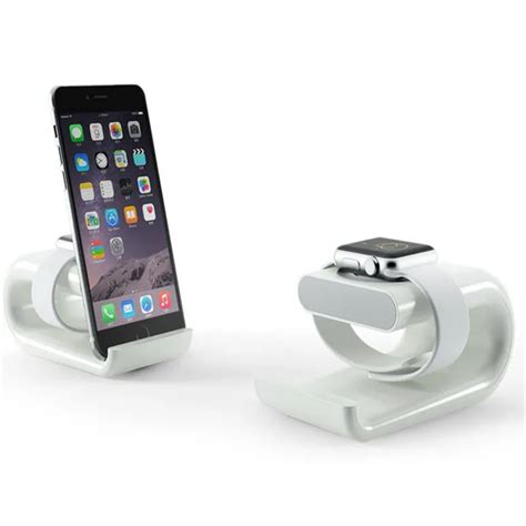 Apple Watch Charging Stand and iPhone Dock Station Cradle Holder NightStand With Acrylic iPhone ...