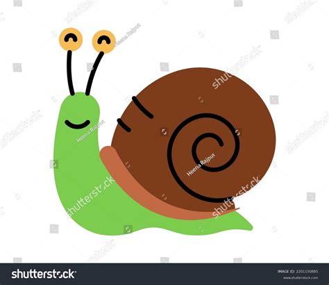 Cute Little Baby Snail Funny Smiling Stock Vector Royalty Free