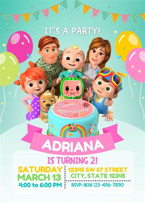 Cocomelon Birthday Invitation Template Free Web Its Nice To Celebrate