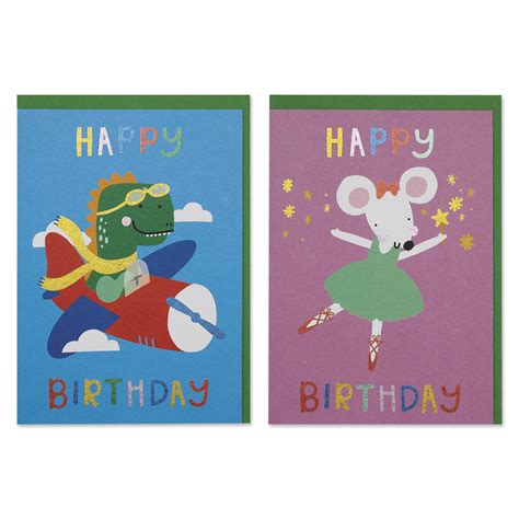 Brilliantly Playful Childrens Birthday Card Set By Raspberry Blossom