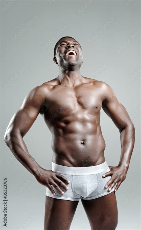 Good Looking Muscular Man Laughing Stock Photo Adobe Stock