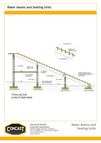 Raker Beams And Seating Units Concast Pdf Catalogs Documentation Brochures