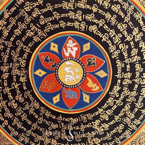 Mandala Con Mantra Del Cuore E Fior Di Loto Tibet Milano