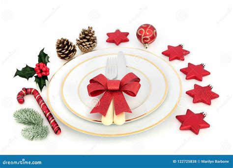 Christmas Dinner Place Setting Stock Photo - Image of party, glitter ...