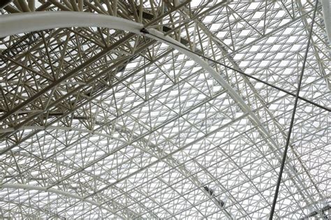 Vaulted Roof Trusses Stock Photo Image Of Metallic Center 32478492