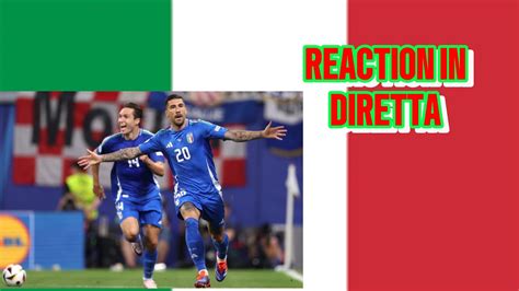 Reaction In Diretta Al Goal Di Zaccagni Con I Browski Croazia Italia