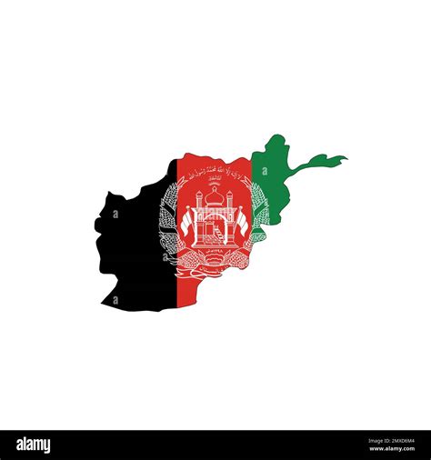 Afghanistan - national flag in a shape of country map Stock Vector ...