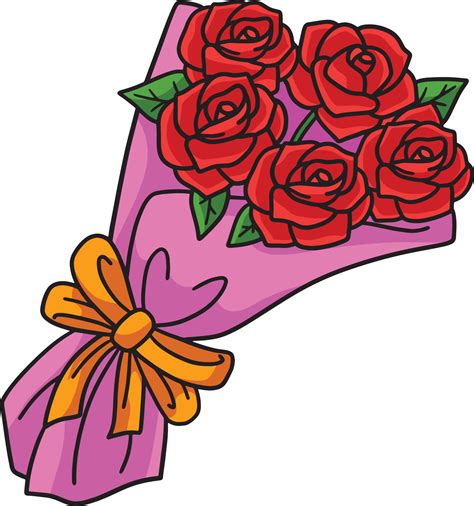 Bouquet Of Flowers Cartoon Colored Clipart 13655539 Vector Art At Vecteezy