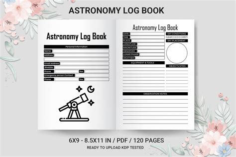 Astronomy Log Book KDP Interior Graphic By Skdesignhub Creative Fabrica