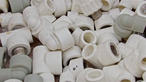 Many White Pvc Water Supply Pipe Fittings Close Up 7749596 Stock Video ...