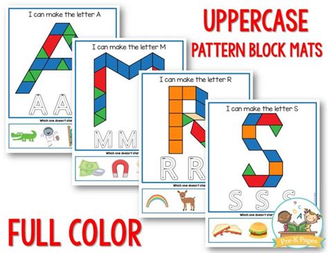 Alphabet Pattern Block Mats Uppercase Pre K Pages Artofit