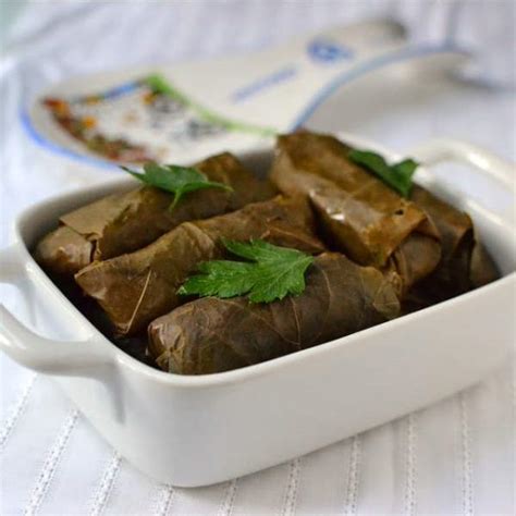 Turkish Sarma -- Stuffed Grape Leaves (Vegetarian recipe) | cookshideout