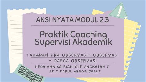 Aksi Nyata Modul Praktik Coaching Supervisi Akademik Youtube