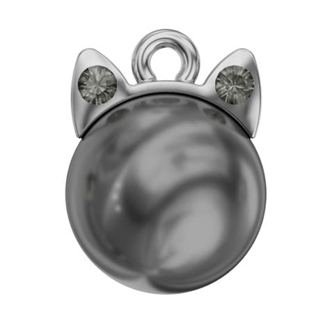 Swarovski Kitty Cat Charm Dark Grey The Bead Shop Nottingham Ltd