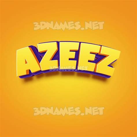 Preview of Orange Toon 3D name for "azeez"