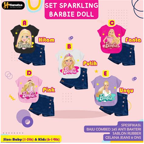 Jual Pakaian Setelan Anak Sparkling Barbie Doll By Hamatsa Shopee