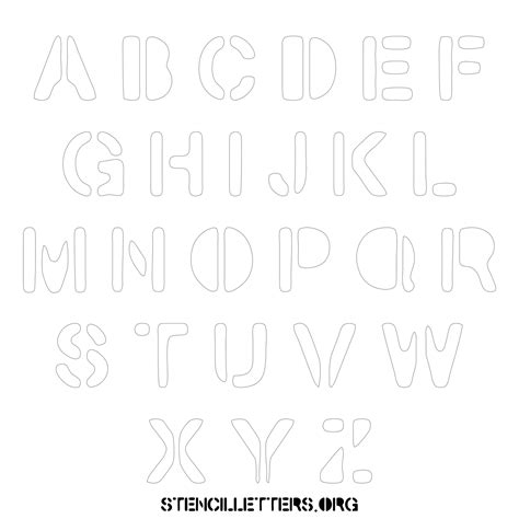 Free Printable Uppercase Letter Stencils Design Style 245 Round Stencil Letters Org