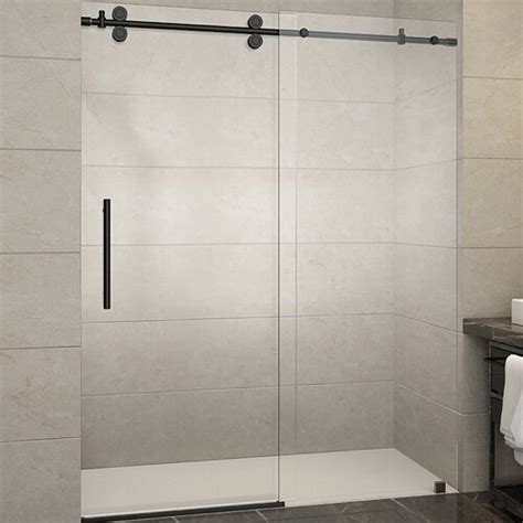 Aston Langham 75 H Single Sliding Frameless Shower Door And Reviews