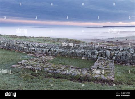 Turret A Near Caw Gap Cawfield Crags At Dawn Hadrian S Wall