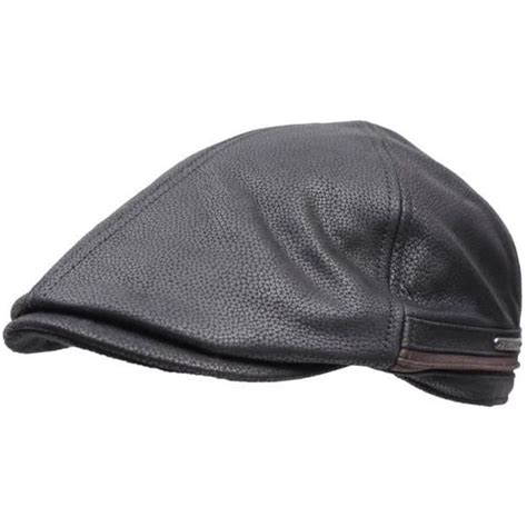 Béret casquette cuir homme Redding Stetson Noire Cdiscount Prêt à Porter