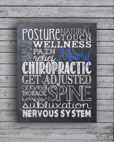 Personalized Chalkboard Chiropractic Subway Art Print Massage Room Massage Chalkboard