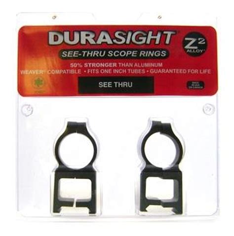 Durasight Z 2 Alloy Vertical Split Weaver Scope Rings See Thru Black Ds301b