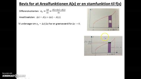 Bevis For Arealfunktionen Youtube