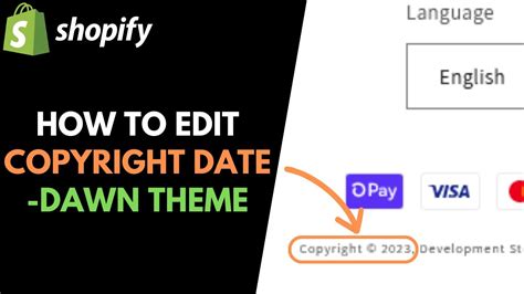 How To Edit Copyright Text In Shopify Dawn Theme Footer Youtube