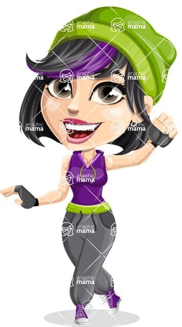 Female Hip Hop Dancer Cartoon Vector Character Dance 4 Graphicmama