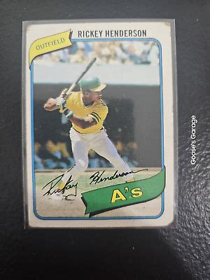 1980 Topps Rickey Henderson 482 Oakland Athletics Baseball Card Rookie