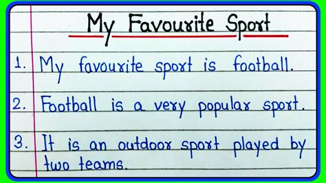 Lines On My Favourite Sport Football Essay In English My Favourite