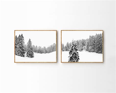 Winter Prints Set Winter Wall Art Winter Photography Landscape - Etsy