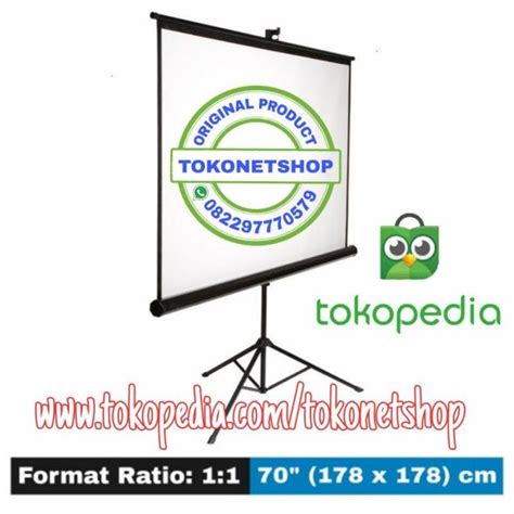 Jual Layar Proyektor Tripod 70 Inch Screen Tripod 70 178 X 178 Cm