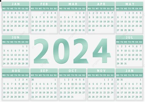 2024 Calendar Green Three Dimensional 2024 Calendar Simple Calendar