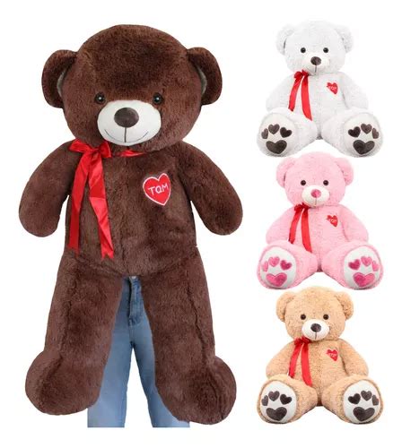 Oso De Peluche Grande Gigante Corazón 1 Metro Pelucheria