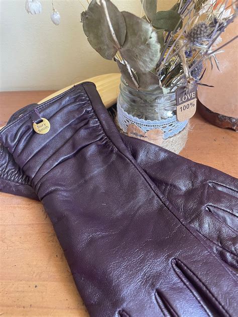 Burgundy Suzy Smith Vintage Ladies Leather Gloves Etsy