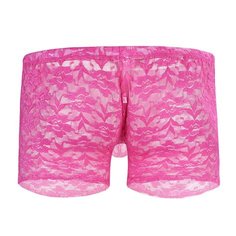 Mens Sexy Lingerie Sheer Lace Boxer Shorts Rose Flowers Underwear Underpants Ebay