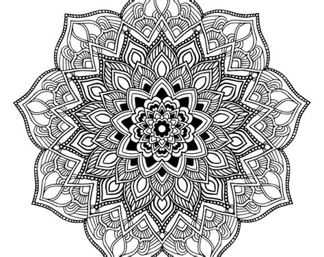 Flower Mandala Printable Coloring Page Etsy Mandala Printable