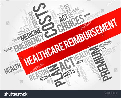 Healthcare Reimbursement Word Cloud Collage Health Stock Vector