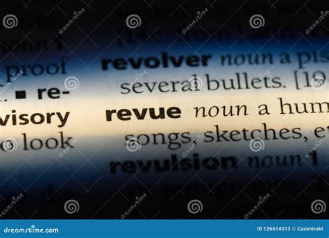 revue stock image image  text definition idea writing