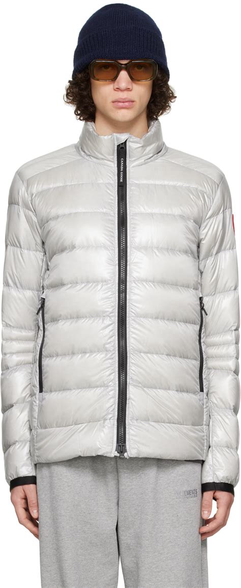 Canada Goose Silver Crofton Down Jacket Ssense Uk