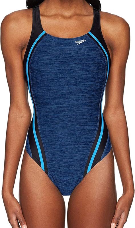 Speedo Womens Heather Quantum Splice One Piece Swimsuit Clothing Shoes And Jewelry