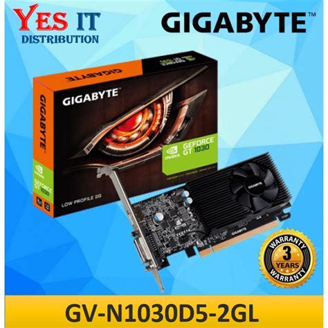 GIGABYTE GEFORCE GT1030 2GB DDR5 LOW PROFILE GRAPHIC CARD GT 1030 ( GV ...