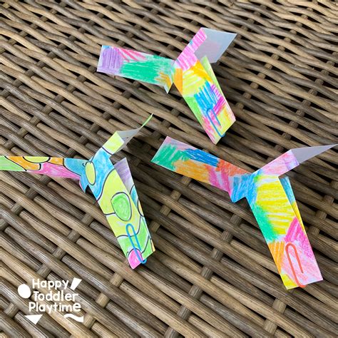 How To Make A Spinning Paper Helicopter Happy Toddler Playtime