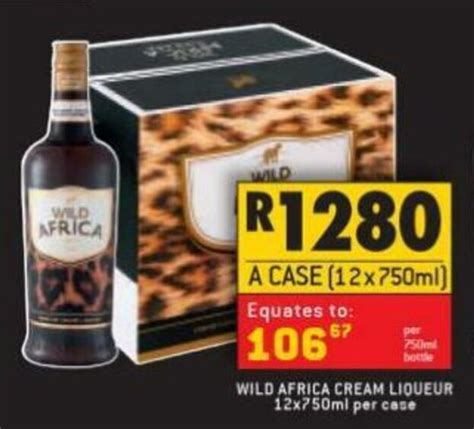 Wild Africa Cream Liqueur 12x750ml Offer At Shoprite Liquor