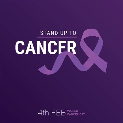 Stand Up To Cancer Ribbon Typography 4th Feb World Cancer Day 18986368